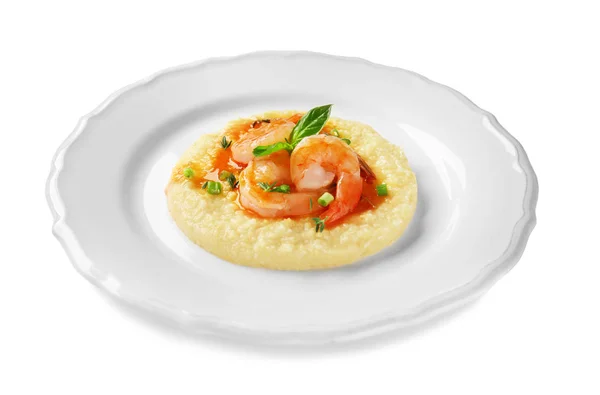 Läckra räkor och grits — Stockfoto