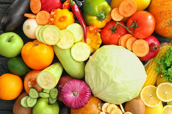 Various Vegetables Fruits Background — Stock Photo, Image