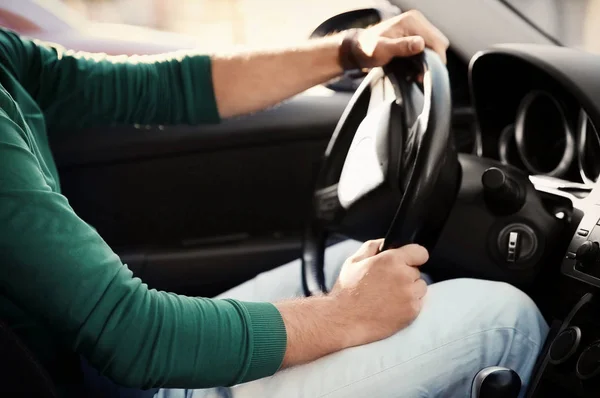 Man on driver seat — Stock Photo, Image