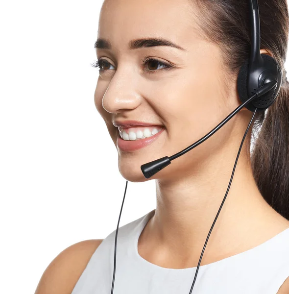 Consulting manager met headset — Stockfoto