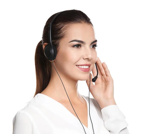 Consulting manager met headset — Stockfoto