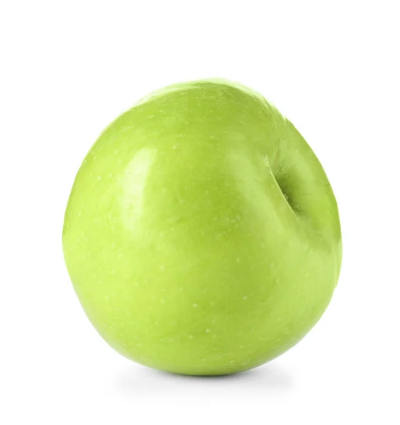 Färskt grönt äpple på vit bakgrund — Stockfoto