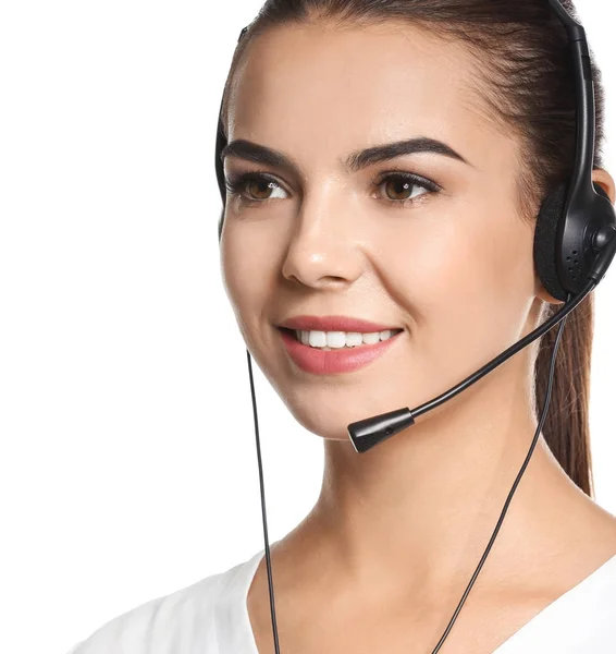 Consulting manager met headset — Stockfoto