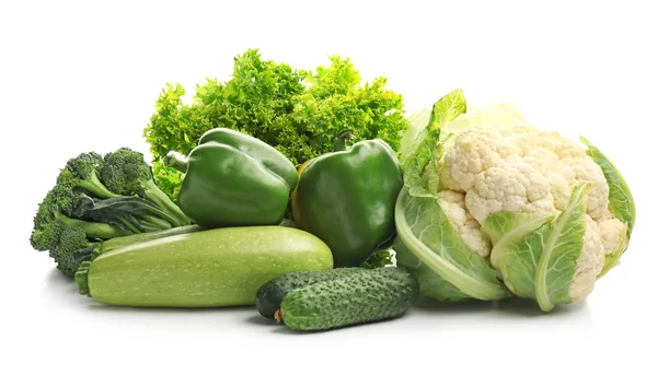 Group of fresh vegetables on white background — Stock Photo, Image