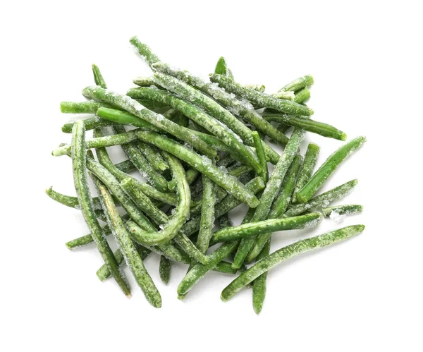 白い背景の冷凍緑豆 — ストック写真