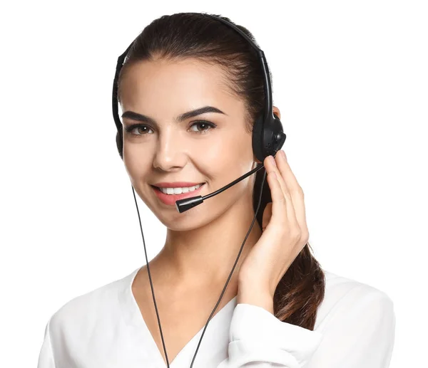 Consulting manager met headset — Stockfoto