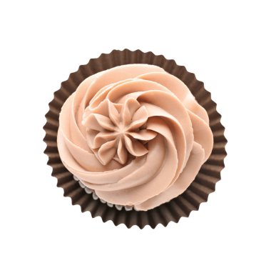 beyaz zemin üzerinde leziz cupcake