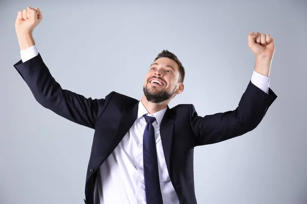 Beurs makelaar op lichte achtergrond — Stockfoto