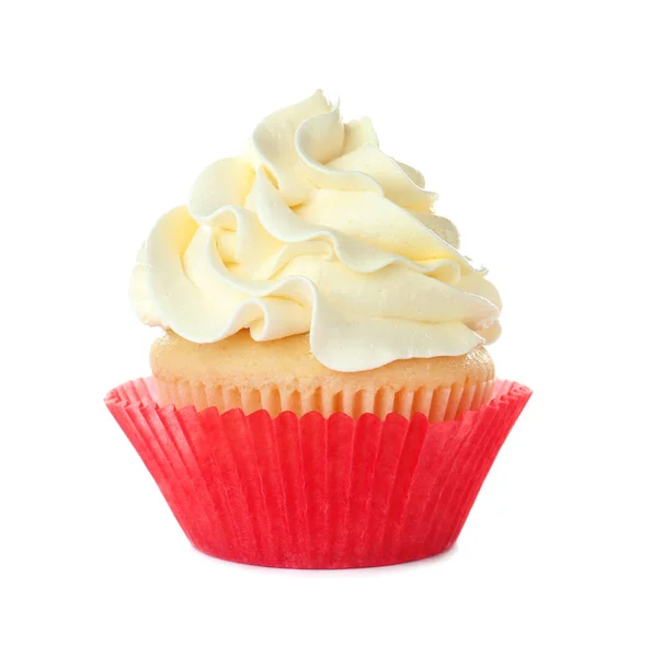 Lekkere cupcake op witte achtergrond — Stockfoto