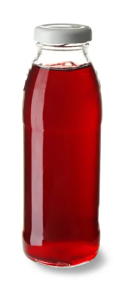 Botol dengan jus pada latar belakang putih — Stok Foto
