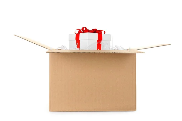 Paket mit Geschenkbox — Stockfoto