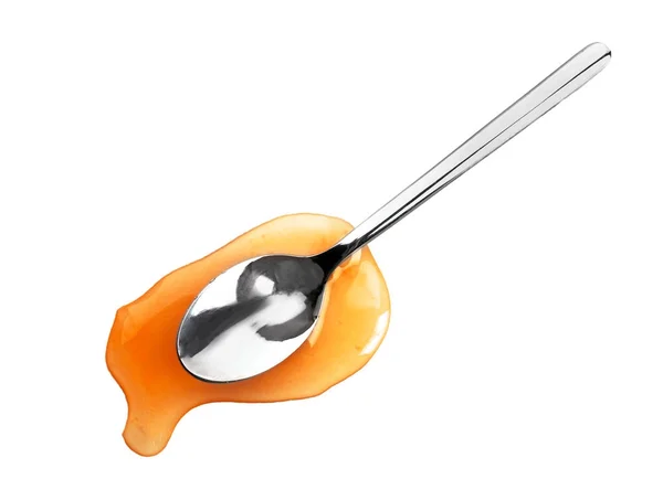 Honey Spoon Isolated White — Stock Photo, Image