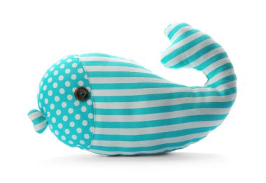 Beyaz arka plan üzerinde şirin oyuncak balina