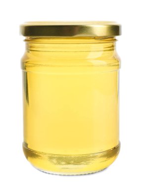 Aromatik bal kavanozu, üzerinde beyaz izole