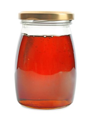 Aromatik bal kavanozu, üzerinde beyaz izole