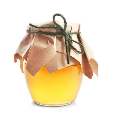 Aromatik bal kavanozu, üzerinde beyaz izole