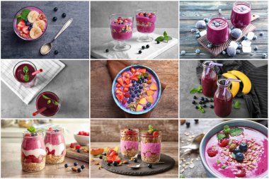 Kolaj ile acai çilek yemek tarifleri için farklı fikirlerin