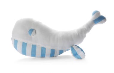 Beyaz arka plan üzerinde şirin oyuncak balina