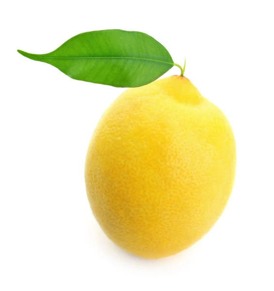 Fresh ripe lemon on white background — Stock Photo, Image