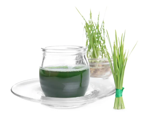 Glas Weizengrassaft — Stockfoto