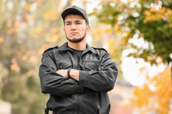 Male security guard outdoors — Stock Photo, Image