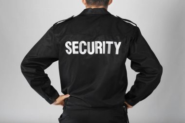 Açık renkli, closeup erkek güvenlik görevlisi