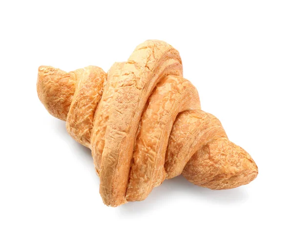 Croissant delicioso no fundo branco — Fotografia de Stock