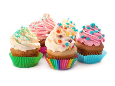 Beyaz üzerine lezzetli kek 