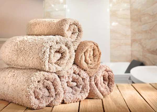 Stack of clean towels — Stock Photo, Image