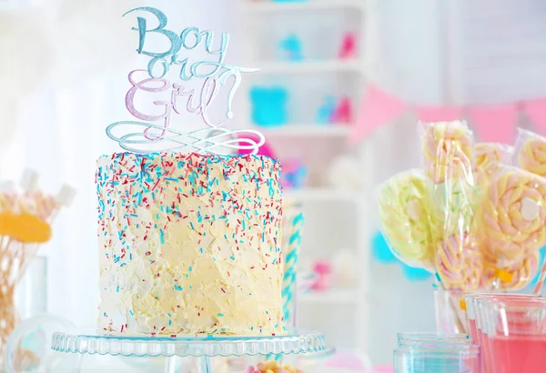 "Junge oder Mädchen "Kuchen — Stockfoto