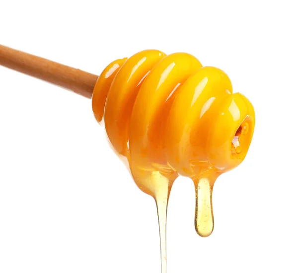 국자에서 떨어지는 꿀 — 스톡 사진