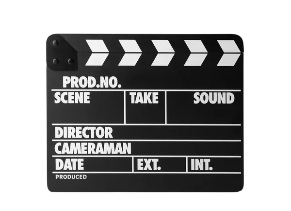 Clapperboard su sfondo bianco — Foto Stock