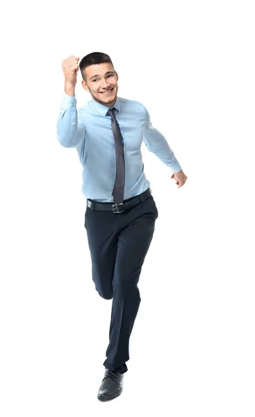 Man in formal clothes running — Stock Photo, Image
