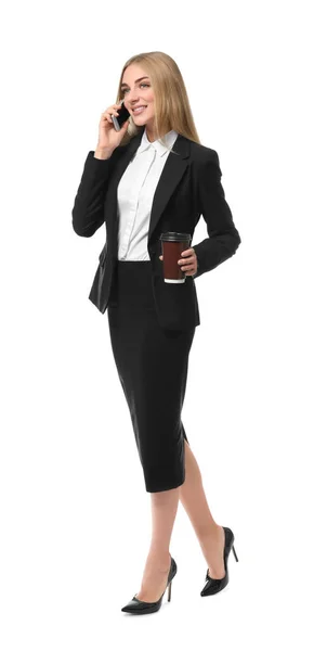 Businesswoman speaking by mobile phone — Stock Photo, Image