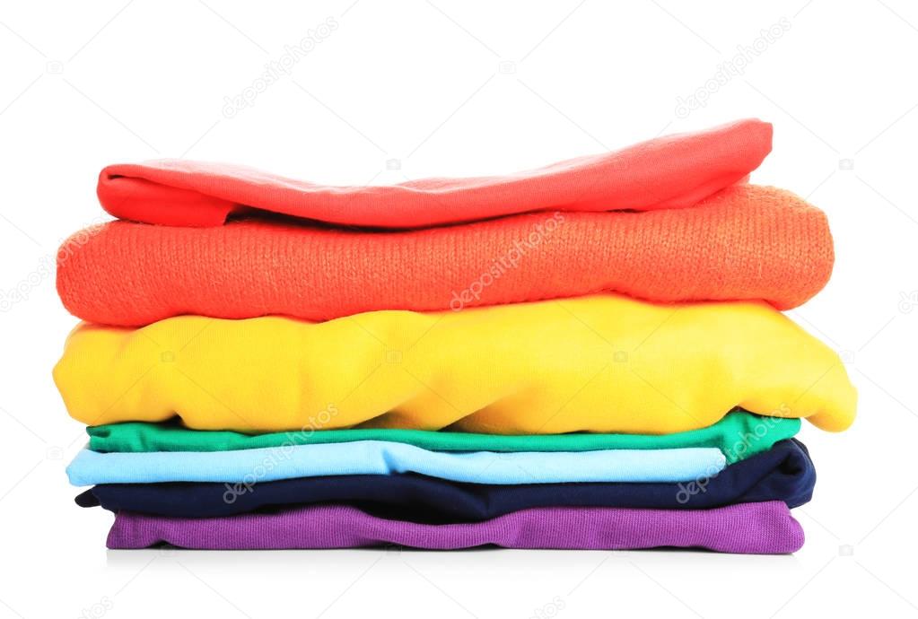 Folded rainbow clothes