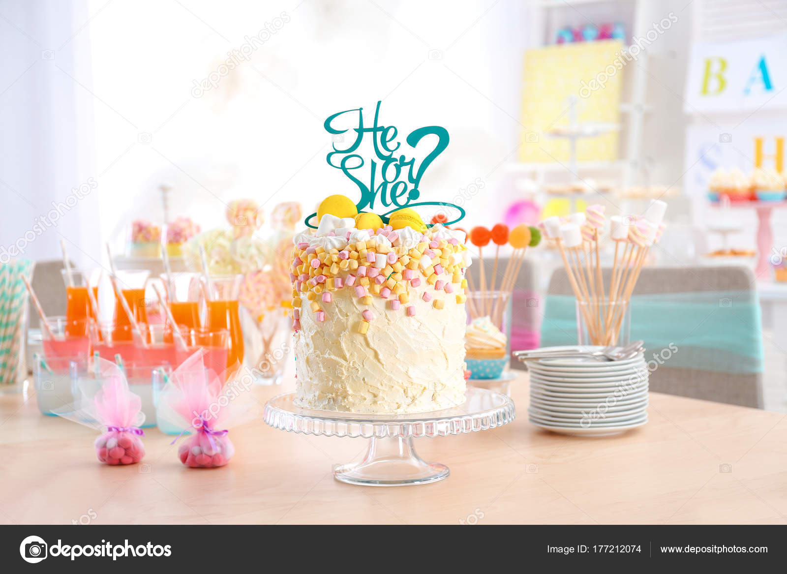 He Or She Cake Stock Photo By C Belchonock