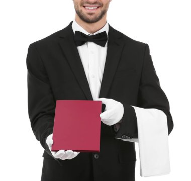 Garson ile beyaz menüsünde