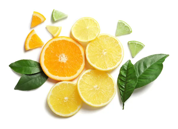 Tranches de citron, citron vert et orange — Photo