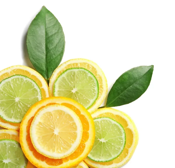 Tranches de citron, citron vert et orange — Photo