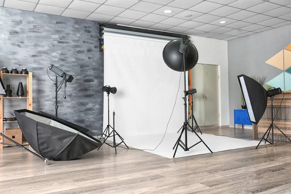 Interiör i modern fotostudio — Stockfoto