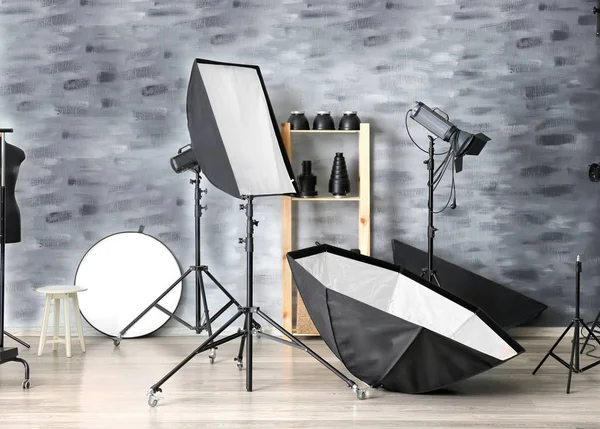 Interiör i modern fotostudio — Stockfoto