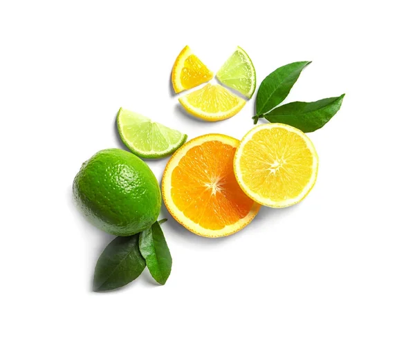 Tranches de citron, citron vert et orange — Photo