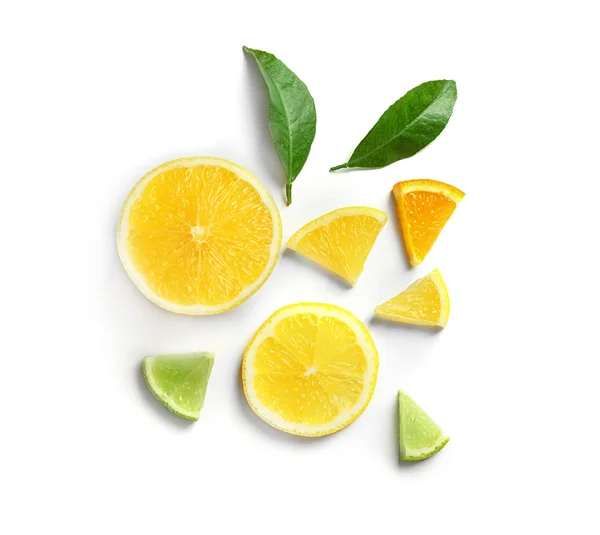 Tranches de citron, citron vert et orange — Photo