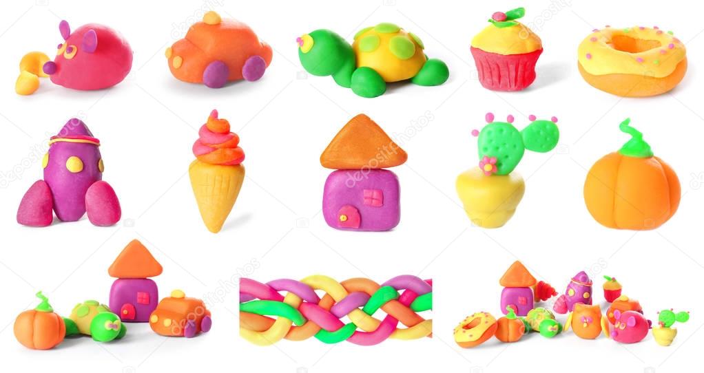 Different figures of play dough