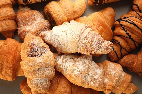 Lahodné Sladké Croissanty Closeup — Stock fotografie