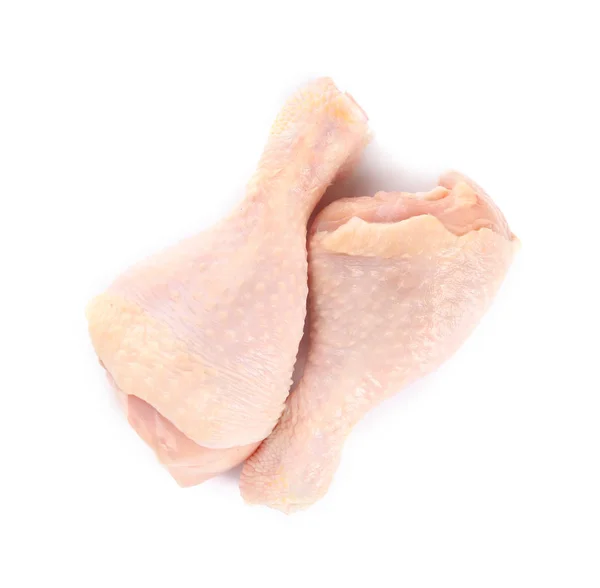 Nyers Csirke Lábak Fehér Háttér — Stock Fotó