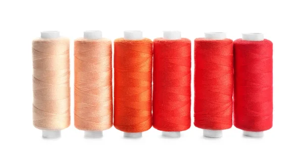 Colorful sewing threads on white background — Stock Photo, Image