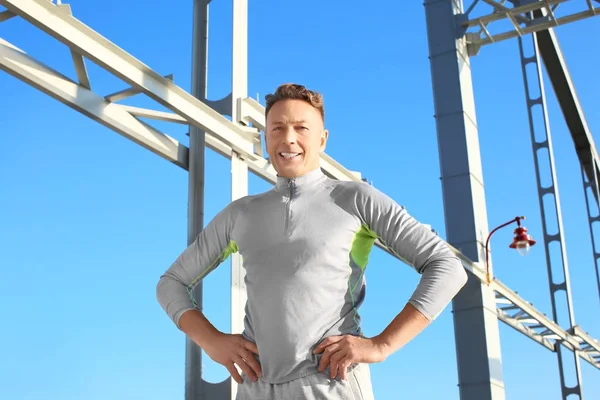 Mature Happy Sporty Man Outdoors — Stock Photo, Image