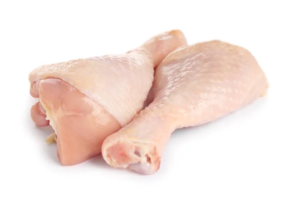 Nyers Csirke Lábak Fehér Háttér — Stock Fotó