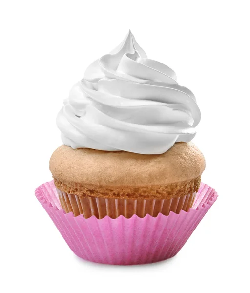 Delizioso cupcake su sfondo bianco — Foto Stock